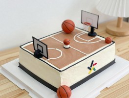 篮球场地蛋糕,篮球主题蛋糕如何制作,篮球场造型怎么设计,篮球蛋糕适合什么场合