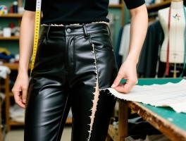 皮裤裁裤边,皮裤长了怎么自己裁边,裁缝店如何裁皮裤边,如何保留原边