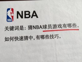 猜NBA球员游戏有哪些,如何快速猜中,有哪些技巧