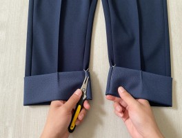 自己裁裤子边西裤丨新手如何自己裁西裤边,裁西裤边需要哪些工具,西裤裤脚裁剪注意事项