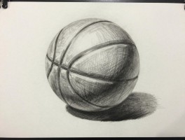 素描篮球画丨圆形不准怎么办,明暗关系如何处理,质感如何表现