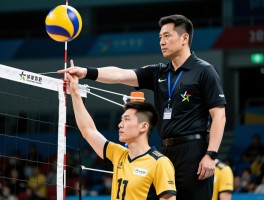 气排球边裁规则,司线员手势图解,如何判断界内界外球,边裁与主裁配合技巧