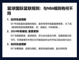篮球国际篮联规则：与NBA规则有何不同,2024年有哪些重要更新,如何快速理解？