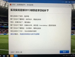 实况足球2013球员名字汉化补丁丨哪个汉化补丁最稳定,如何安装,常见问题怎么解决？
