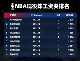 NBA现役球员工资排名,谁年薪最高,2025年薪资榜如何