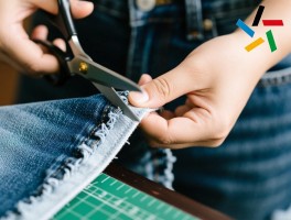 剪裤边裁原边,牛仔裤怎么保留原边修改,水印磨白如何保留,剪短后如何接回原边