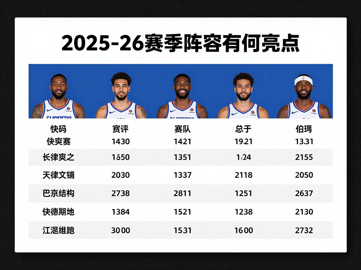 快船队球员名单丨2025-26赛季阵容有何亮点,能否冲击总冠军,年龄结构是否合理 快船队球员名单丨2025-26赛季阵容有何亮点,能否冲击总冠军,年龄结构是否合理