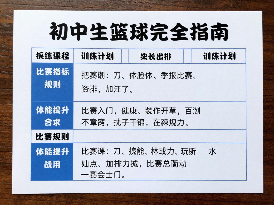 初中生篮球完全指南,如何快速入门,训练计划,比赛规则,体能提升 初中生篮球完全指南,如何快速入门,训练计划,比赛规则,体能提升