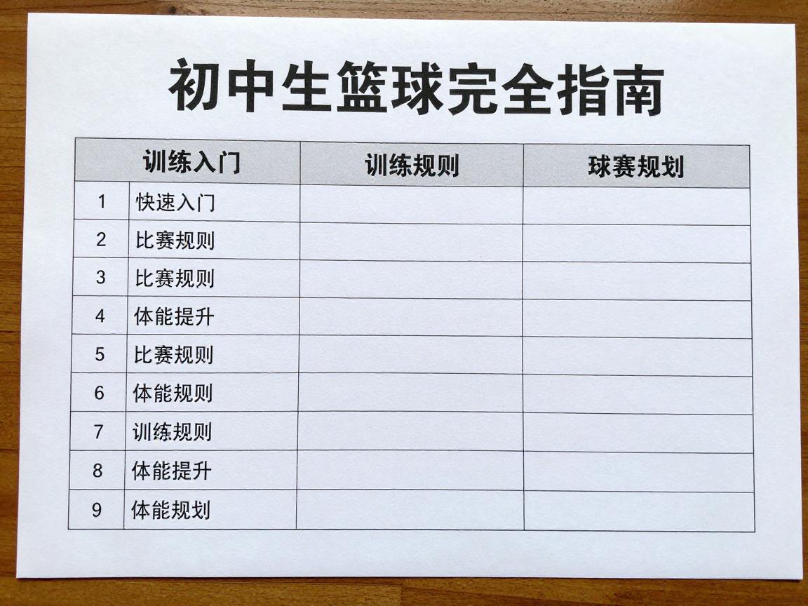 初中生篮球完全指南,如何快速入门,训练计划,比赛规则,体能提升 初中生篮球完全指南,如何快速入门,训练计划,比赛规则,体能提升