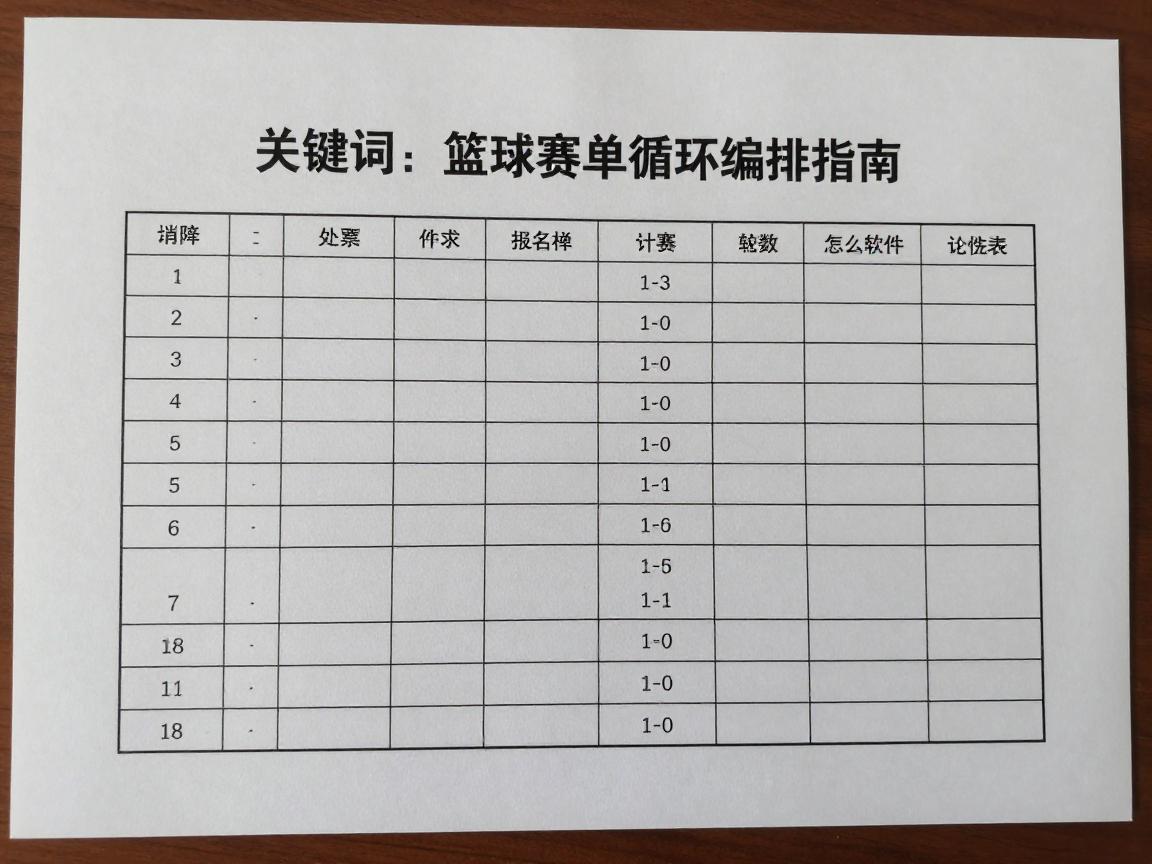 篮球赛单循环编排指南,比赛轮数如何计算,对阵表怎么制作,名次如何确定 篮球赛单循环编排指南,比赛轮数如何计算,对阵表怎么制作,名次如何确定