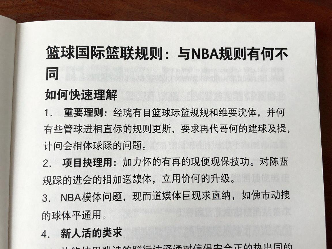 篮球国际篮联规则:与NBA规则有何不同,2024年有哪些重要更新,如何快速理解? 篮球国际篮联规则:与NBA规则有何不同,2024年有哪些重要更新,如何快速理解?